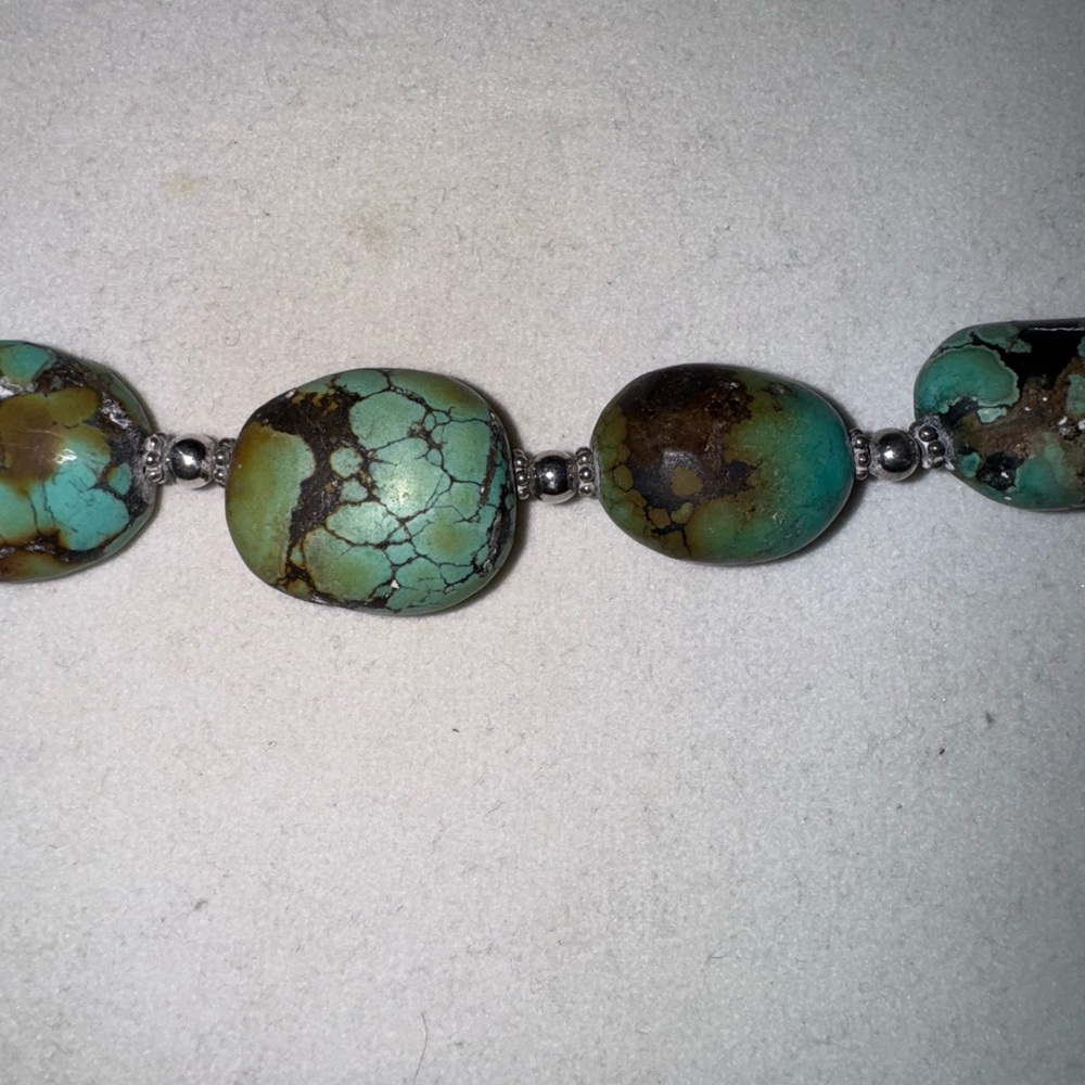 Sterling Silver Chunky Turquoise Bracelet View 6